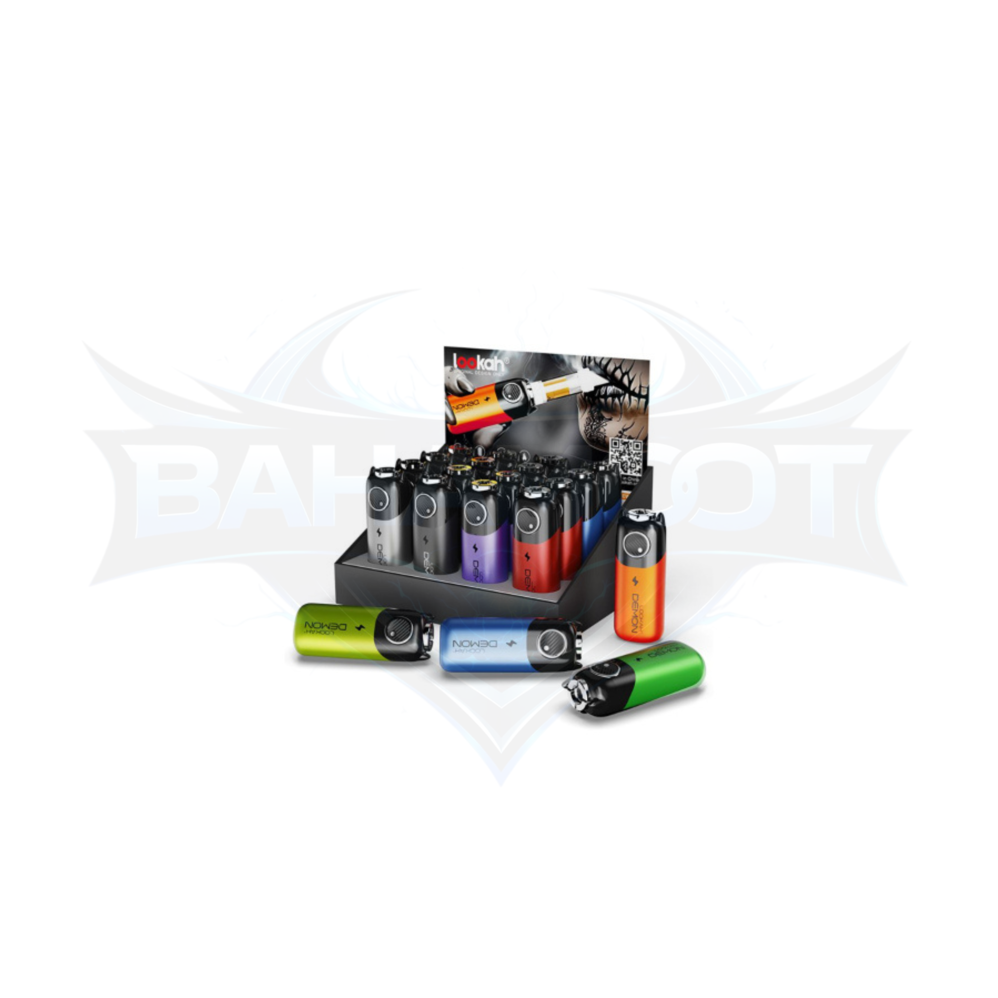 Lookah Demon 500mAh VV 510 Cartridge Mod Battery - Assorted Colors - Display of 16