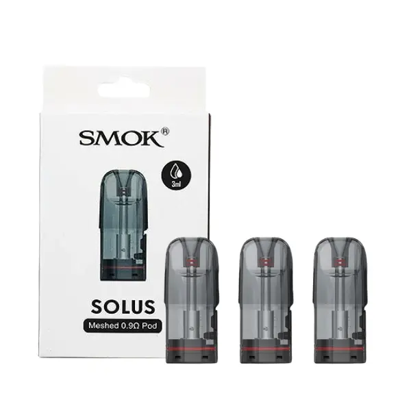 SMOK SOLUS 3ML Refillable Replacement Pod - Pack of 3 - Meshed 0.9ohm Pod